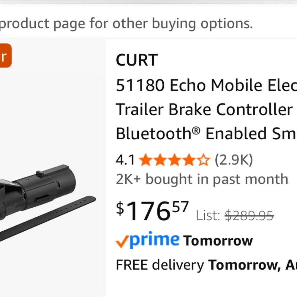 CURT Echo Mobile Electric Trailer Brake Controller